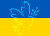 bandera Ucrania con símbolo paz